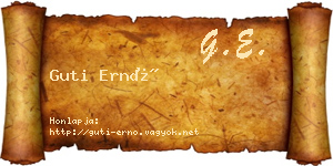 Guti Ernő névjegykártya